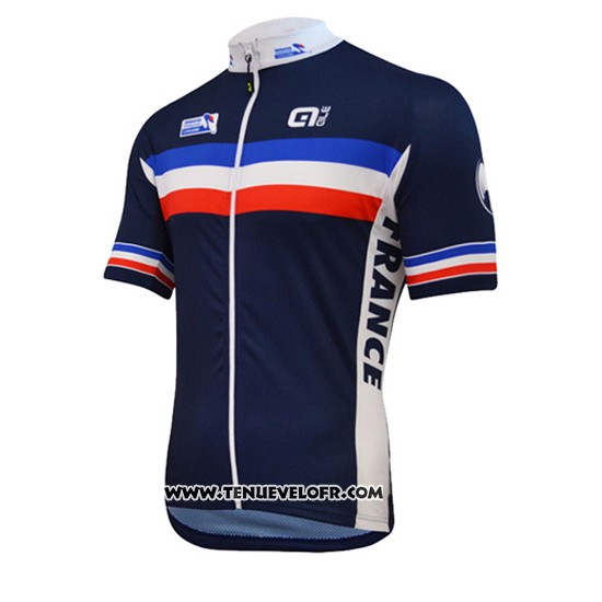 2016 Maillot Ciclismo France Bleu et Blanc Manches Courtes et Cuissard